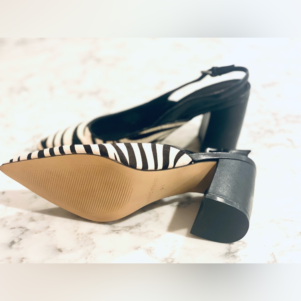 Marc Fisher Zebra Print Block Heels, Size 6 - image 3